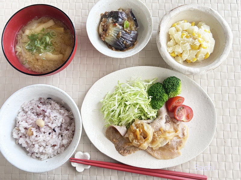 わんまいる 豚肉生姜焼き献立