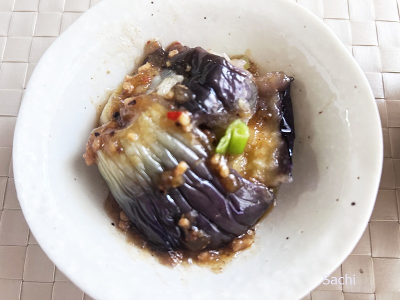 わんまいる-茄子と白ネギの中華煮込み