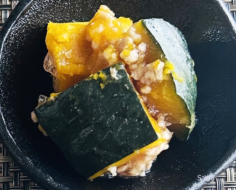 かぼちゃの石見ポークそぼろあんかけ