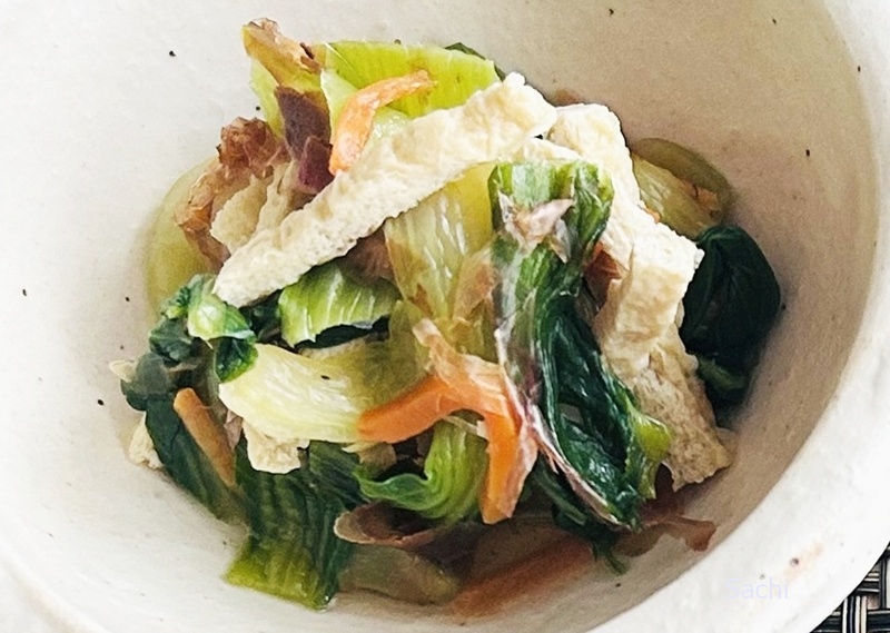 青梗菜とうす揚げのお浸し