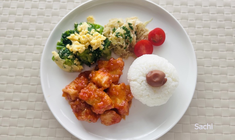 桜島鶏のチリソースのお献立